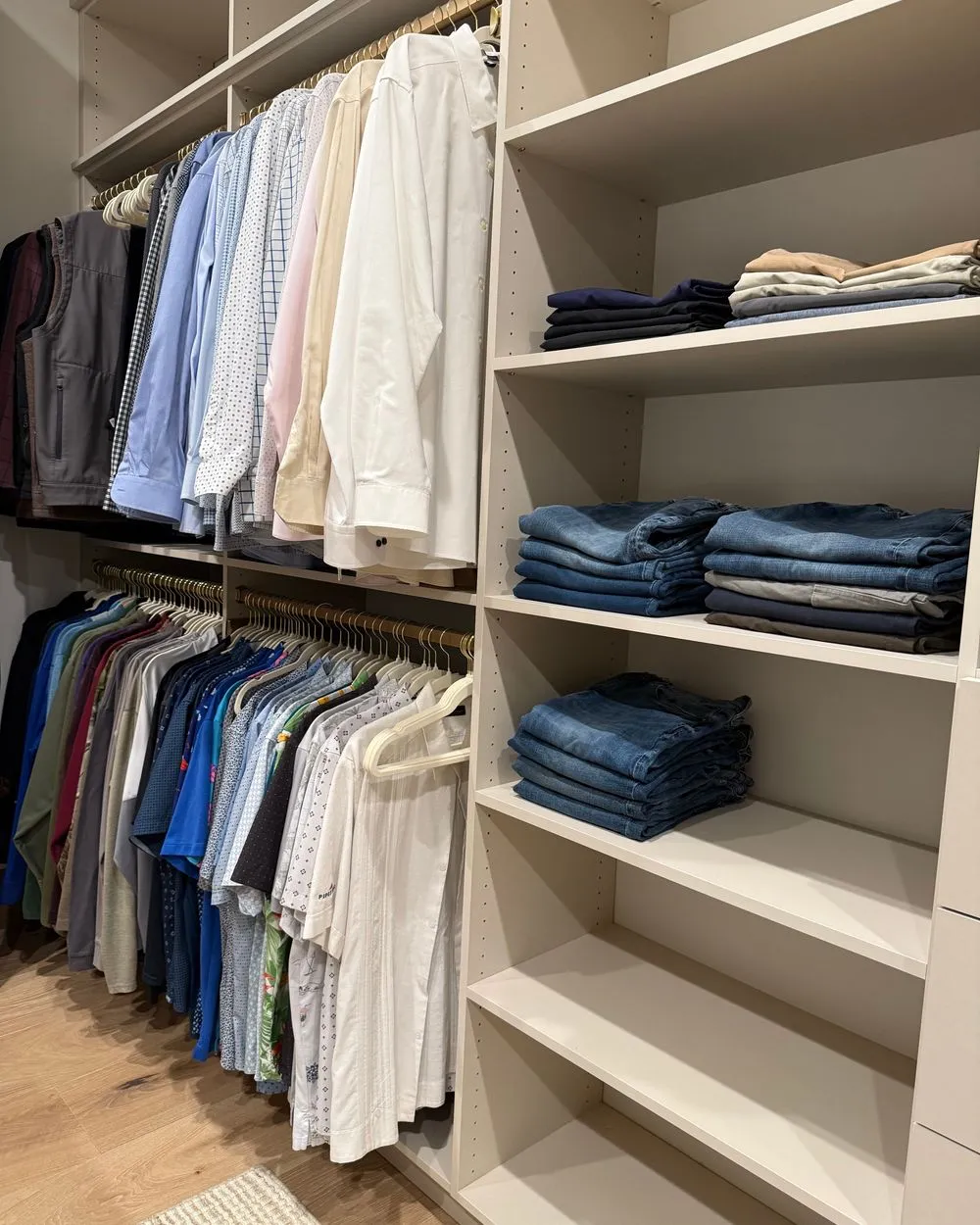 Organized walk-in closet